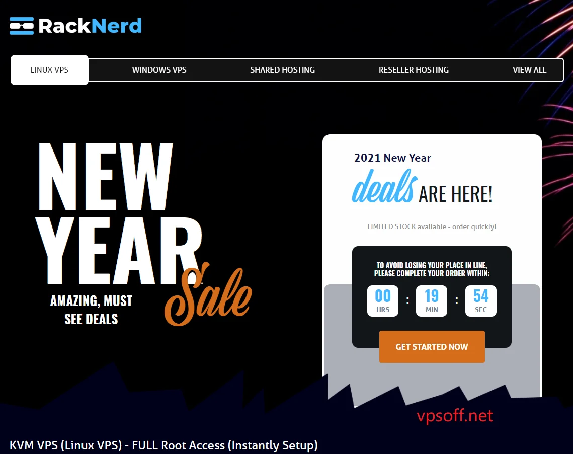 2021 RackNerd - Sale of the Day (1/4/2020)